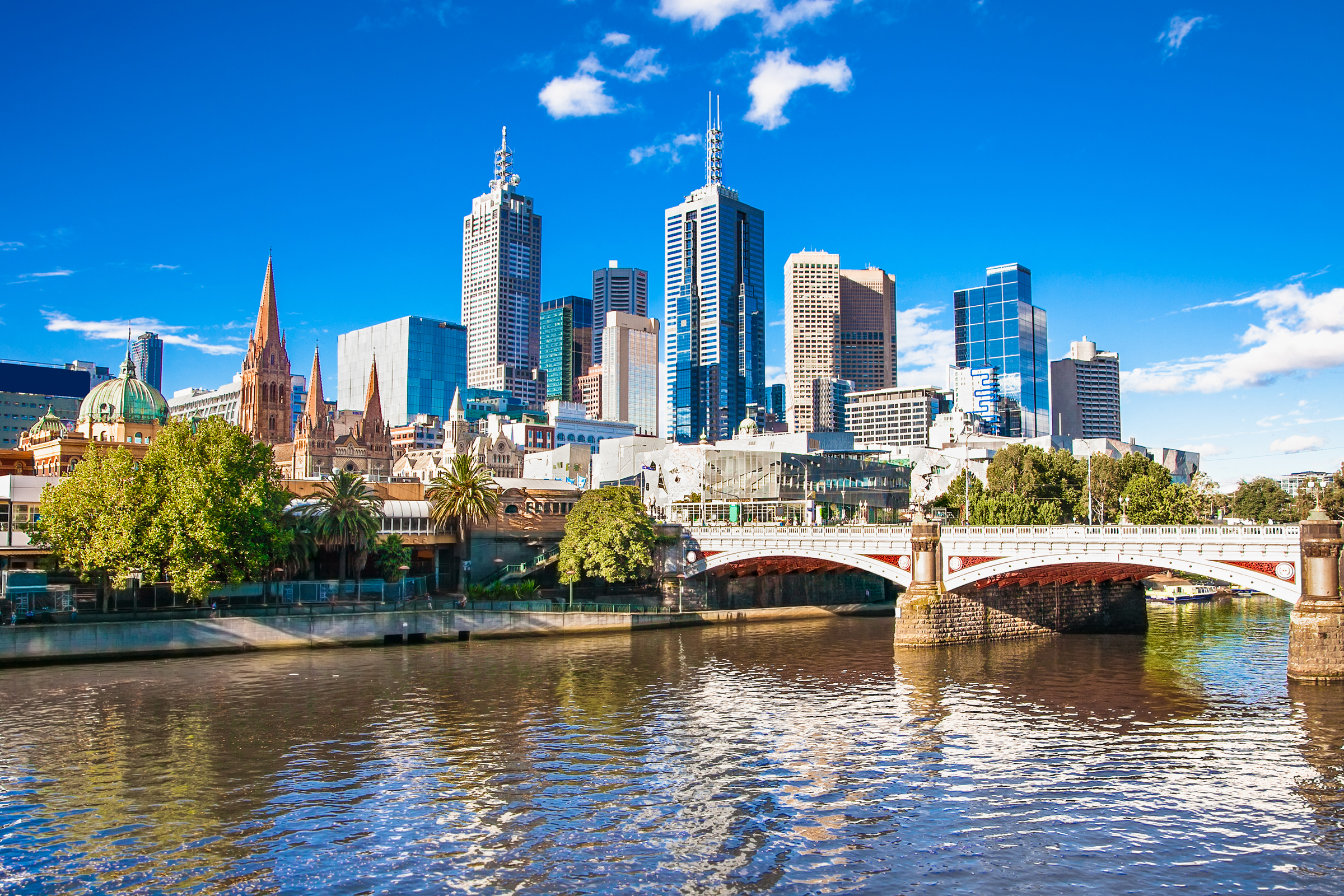 Melbourne Skyline Looking Towards Flinders Street Station