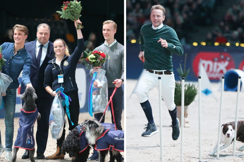 Strid in på målsnöret när ryttarna bytte häst mot hund