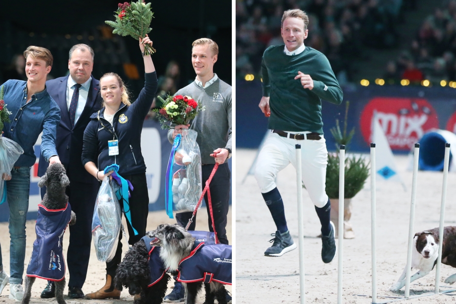 Strid in på målsnöret när ryttarna bytte häst mot hund