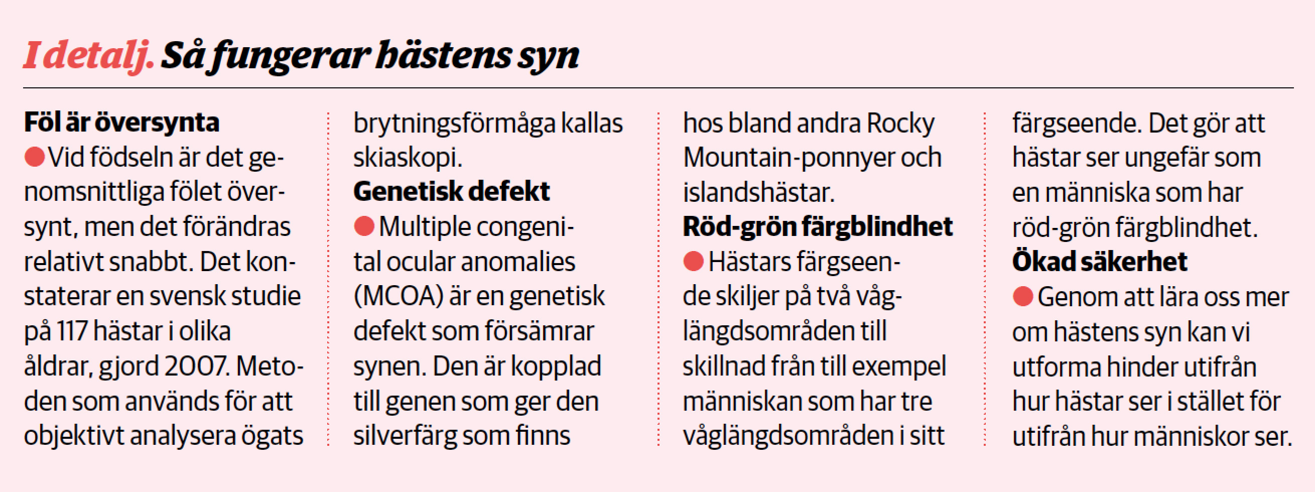 Hästenssynfakta