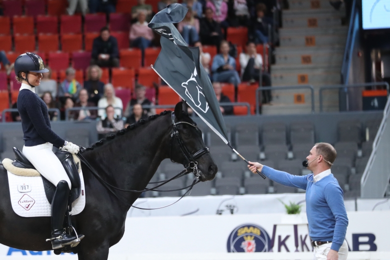 Med paraplyer och kyssar lär Tristan Tucker hästen dressyr