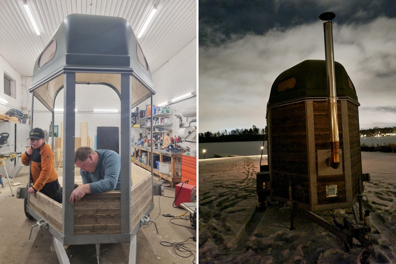 Byggde bastu av hästtransport: ”Stabil och lättskött”