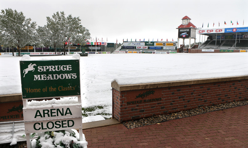 Snö i Spruce Meadows