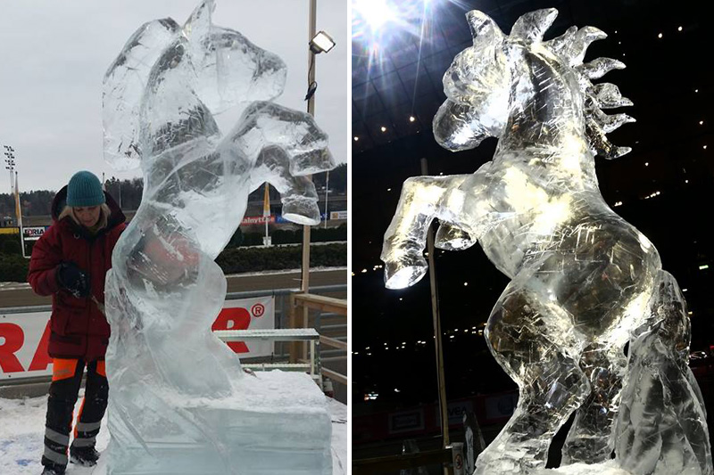 Tjåsa skapade häst av is